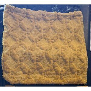 MCM Throw Pillow Covers 18"x18" Set of 2 Soft Plush Decorative Faux Fur Mustard